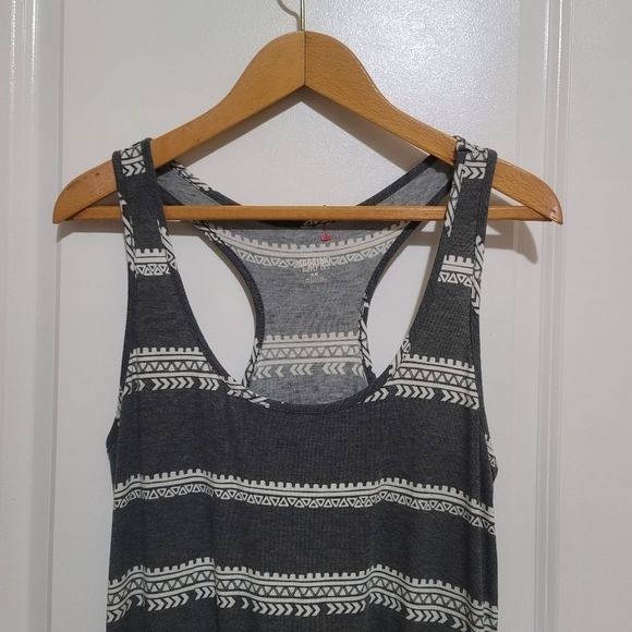 Mossimo | Gray Stripe Side Slit Maxi Dress - Picture 2 of 7